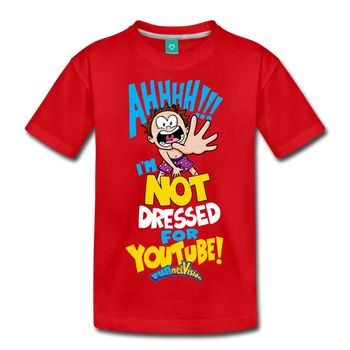 Aah! Not Dressed For Youtube, Boy Character T-Shirt - red