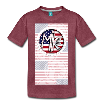 M.I.K.E. Flag Logo T-Shirt - heather burgundy